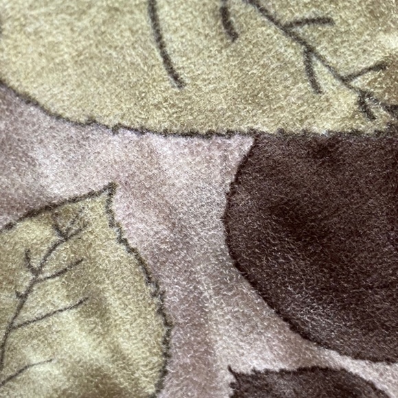 Suede-like leaf pattern Jane Doe brand Shirt with Pearl Snap buttons Size L - Picture 12 of 15